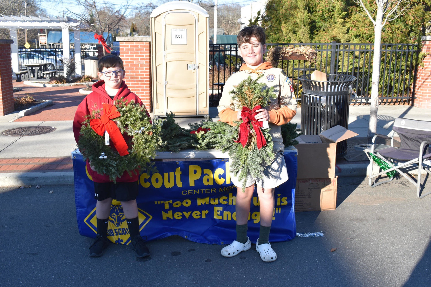 Boy Scout Troop 23 members Ethan Zahn (left) and Ryan Person (right).